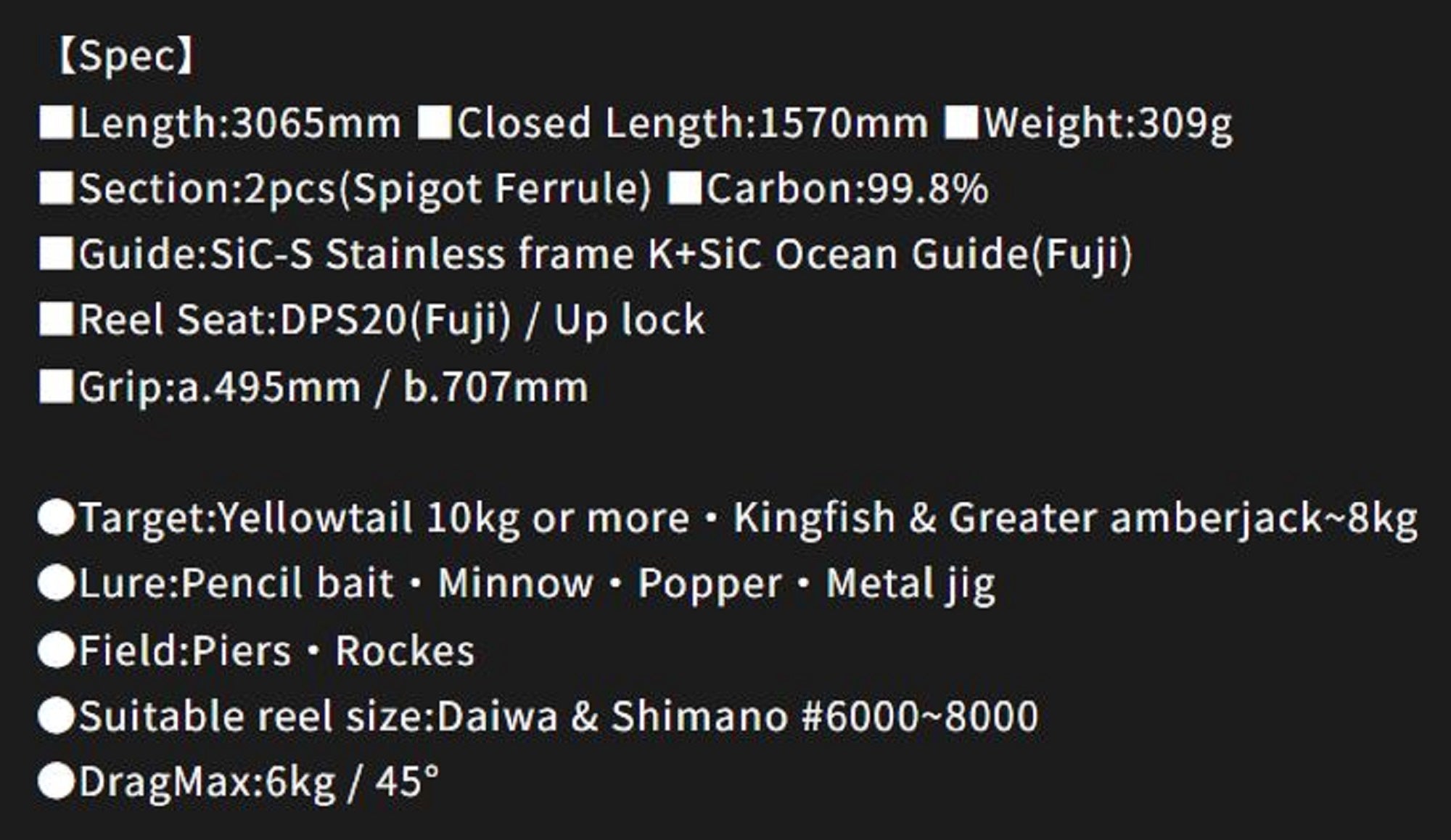 Sale Yamaga Rod Spinning Shore Casting Model Blue Sniper BS-100M-MH (1613)